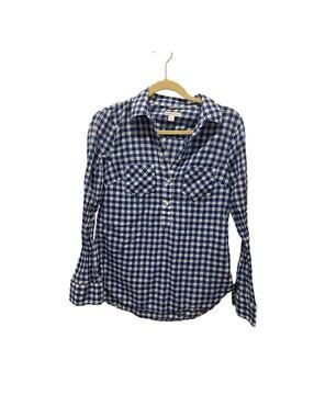 Merona blue & white checkered longsleeve, women’s size S